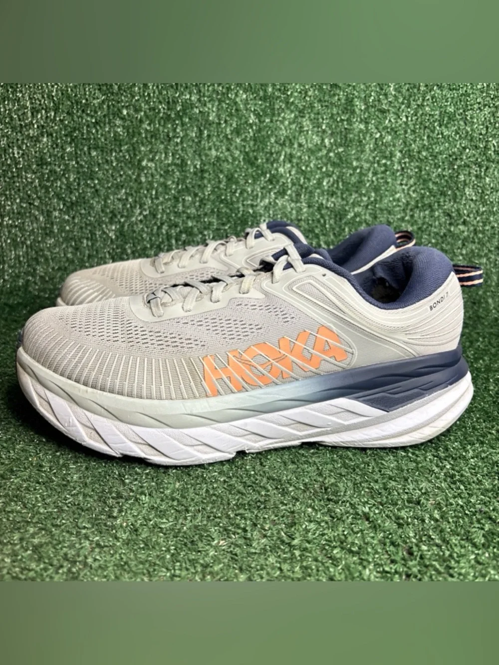 Hoka One One Bondi 7 WIDE‎ Women's Running Shoes Size 11 D Harbor Mist Sharkskin